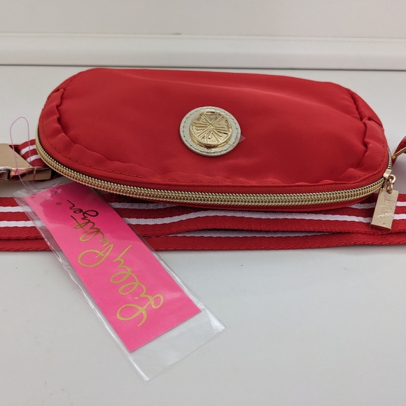 NWT! Lilly Pulitzer Jeanie Belt Bag In Amaryllis Red - Picture 12 of 14